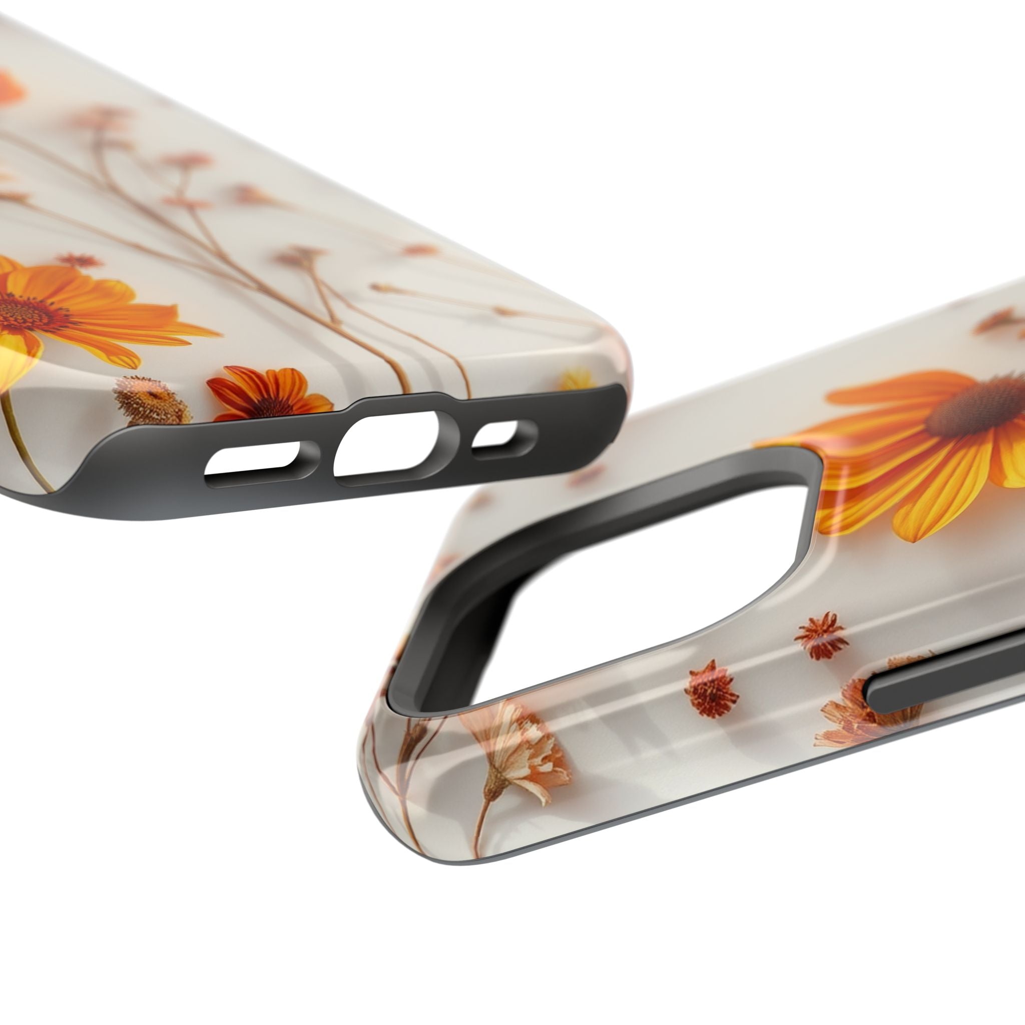 iPhone Mustard And Rust Dried Flower Flat Lay Carry Case Slim Snap Case · iPhone