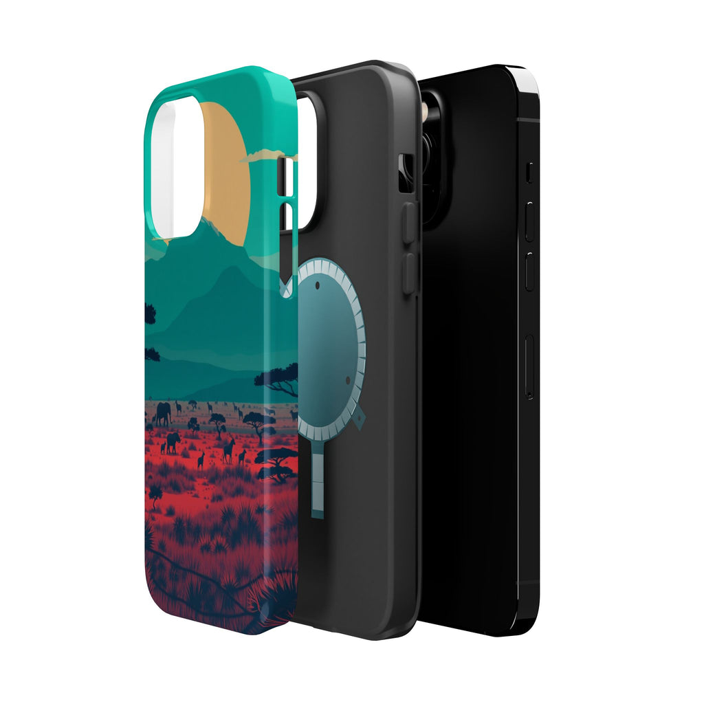 iPhone Savanna Horizon Vintage Retro Poster Slim iPhone Everyday · iPhone Case