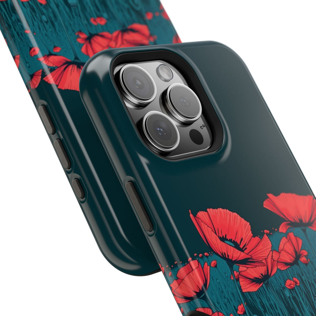 iPhone Poppy Field Dark Gothic Ink Clean Minimal Snap Cas Slim Snap Case · iPhon