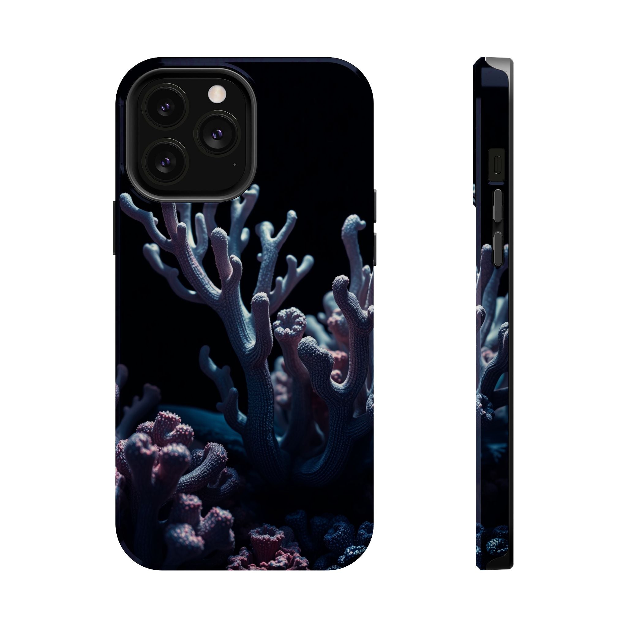 iPhone Midnight Blue And Silver Coral Reef Life Soft iPhone Finish · iPhone Case