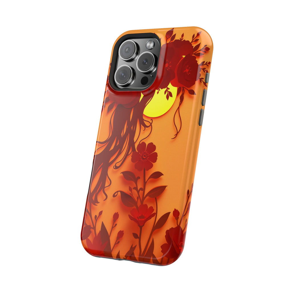 iPhone Sunset Amber And Peach Floral Crown Slim iPhone Everyday · iPhone Case