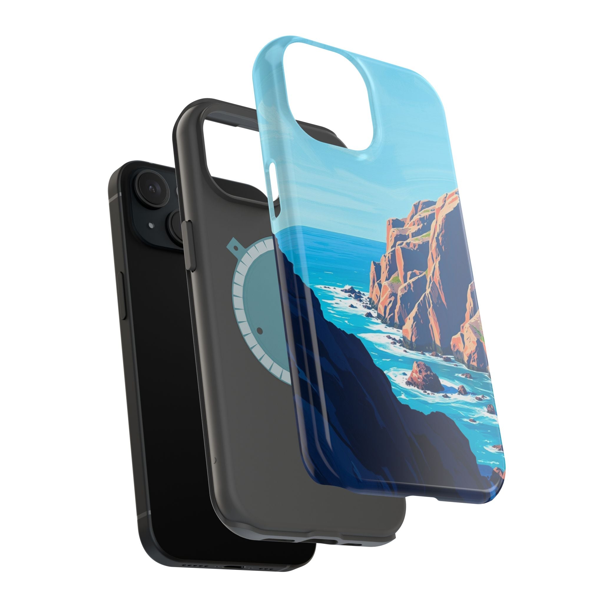 iPhone Rocky Coastline Oil Painting Impressionist iPhone Clean Minimal · iPhone