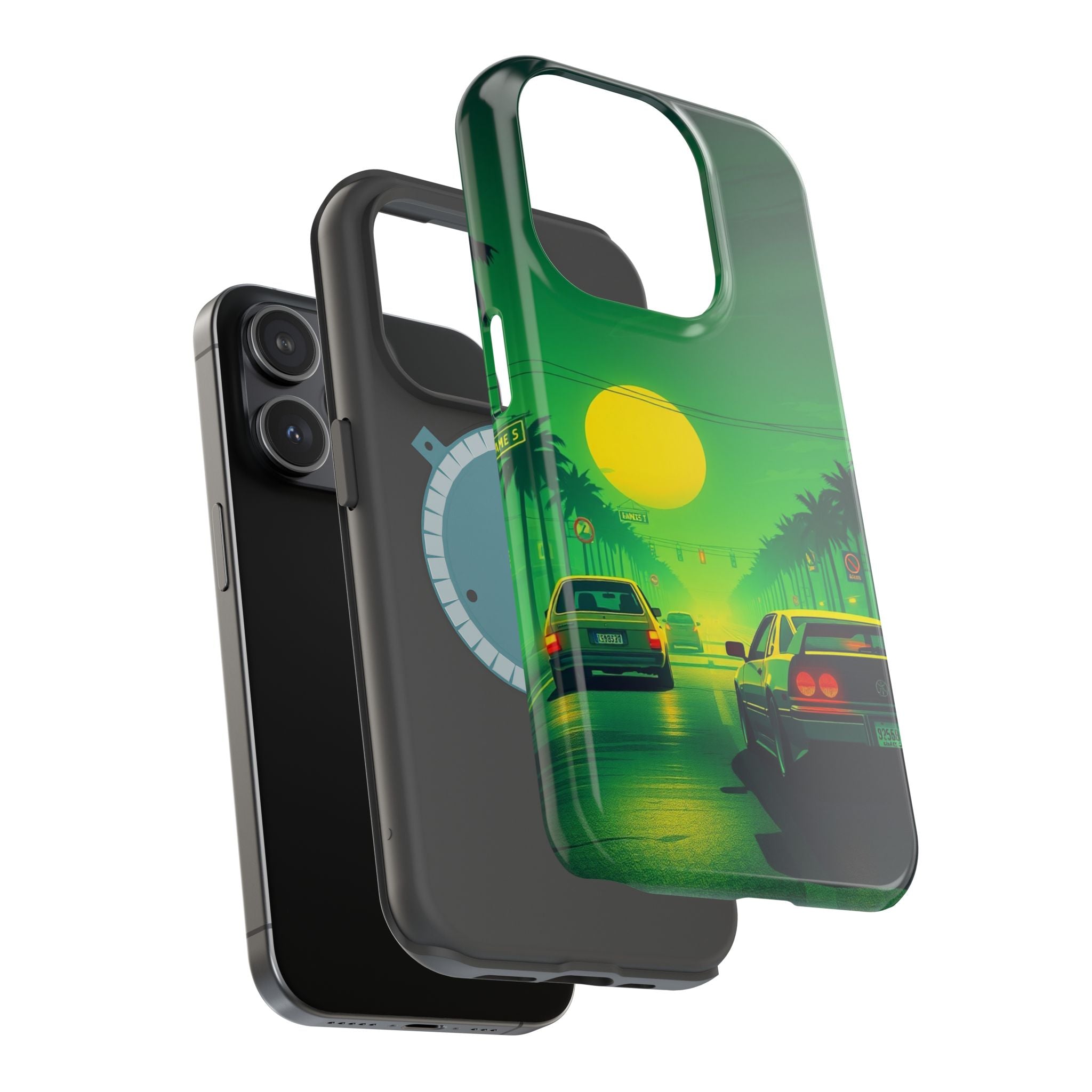 iPhone Dreamy Sunset Drive 80s Design Slim Everyday Designer Case · iPhone Case