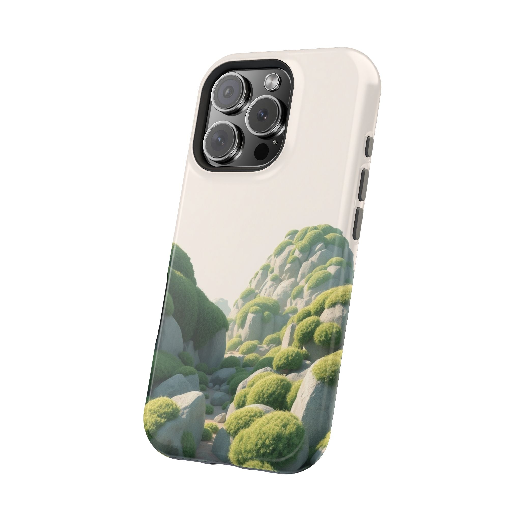 iPhone Moss Covered Rocks Bold Art 17 Slim Everyday Designer Case · iPhone Case