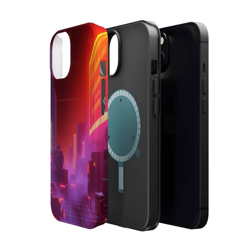 iPhone Dreamy 80s Grid Synthwave Design Slim Everyday Designer Case · iPhone Cas