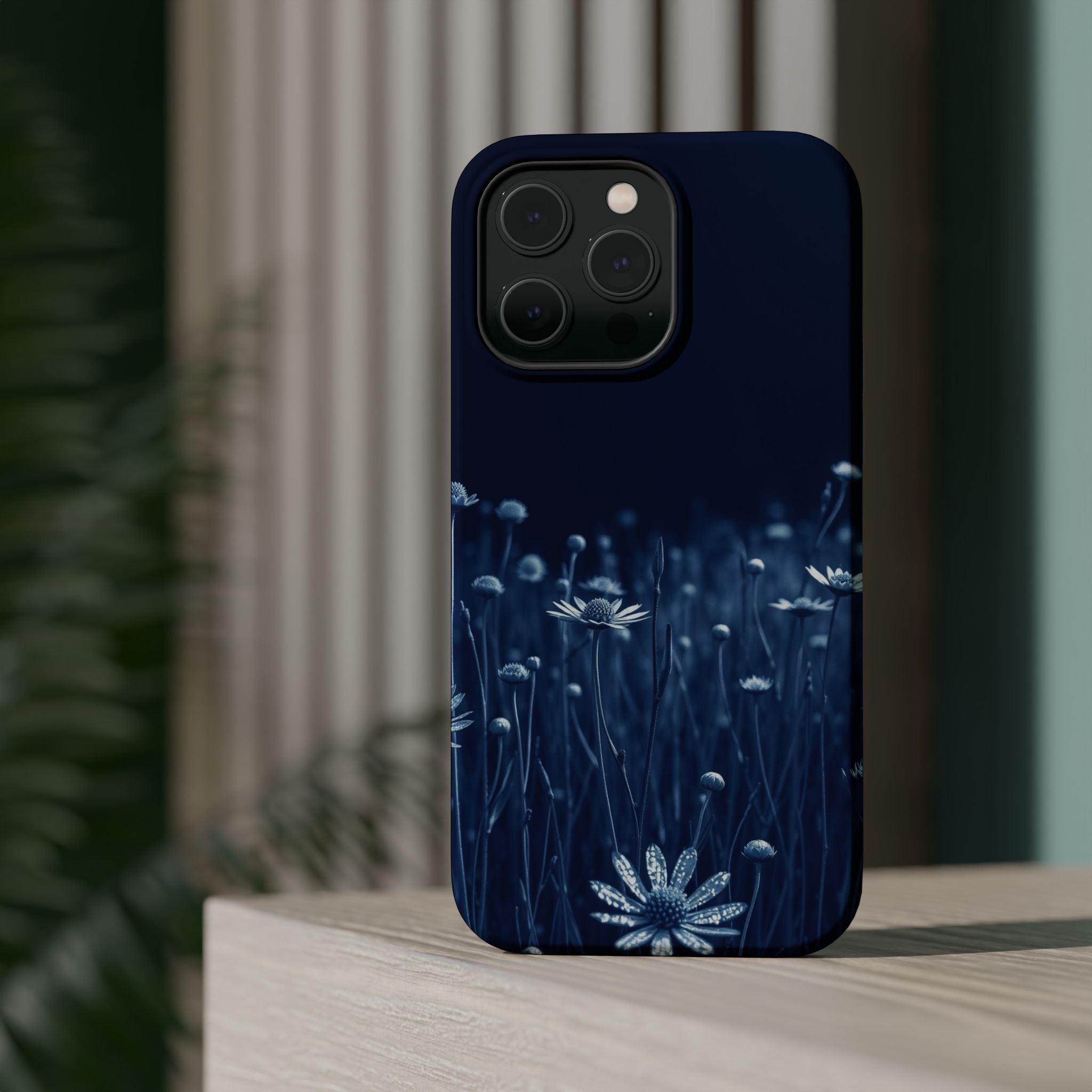 iPhone Midnight Blue And Silver Wildflower Field Clean iPhone Minimal · iPhone C