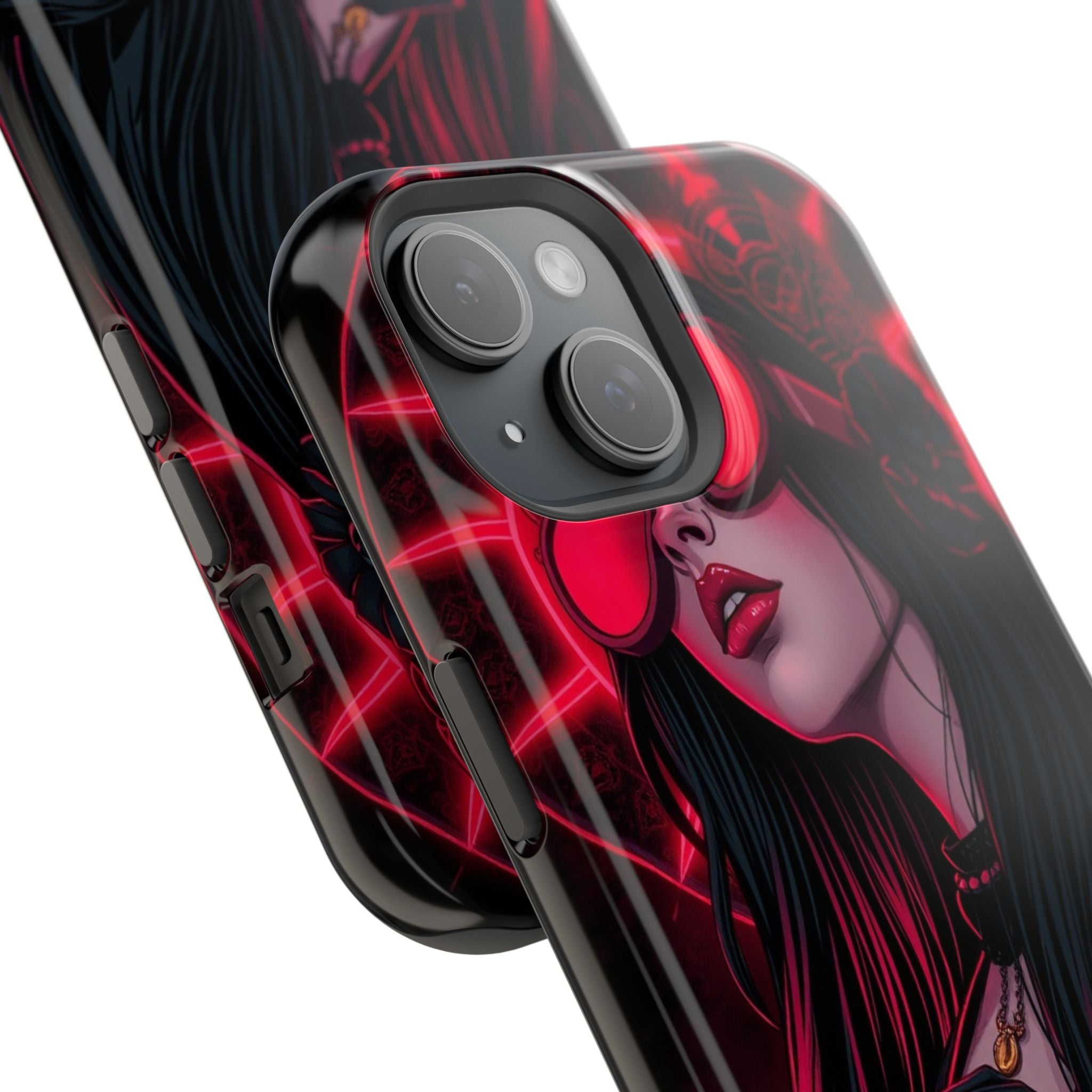 iPhone Black And Crimson Art Nouveau Female Slim Everyday Designer Case · iPhone