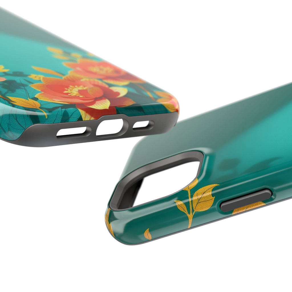 iPhone Floral Gold Foil Paper Cut Art Slim Everyday Designer Case · iPhone Case