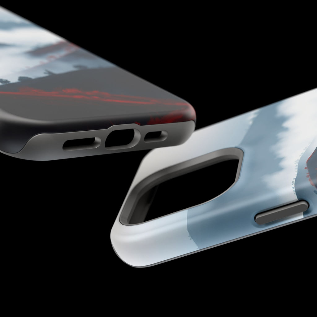 iPhone Black And Crimson Fog Rolling Over Hills Soft iPhone Finish · iPhone Case