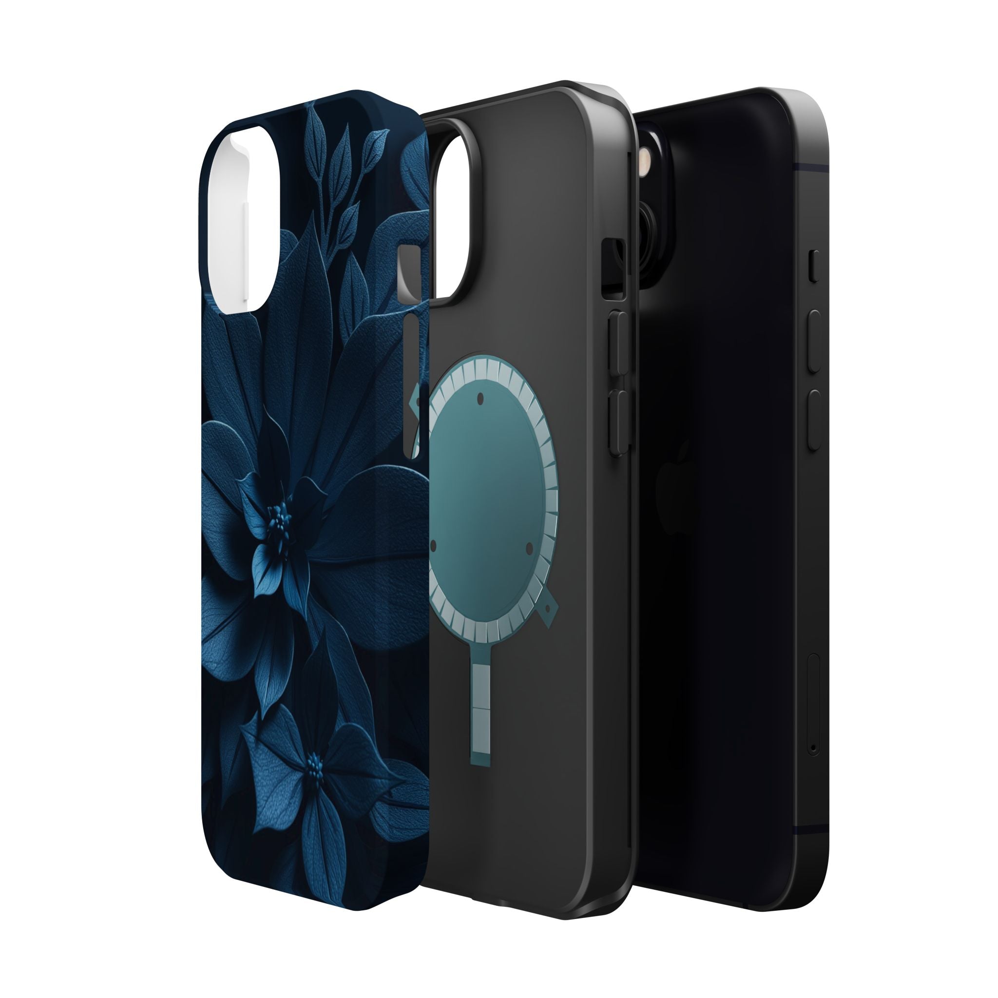 iPhone Midnight Blue And Silver Floral Dark Academia iPhone Slim · iPhone Case