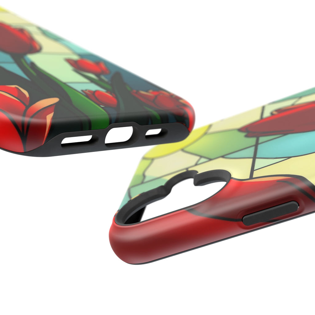 iPhone Tulip Row Stained Glass Slim Everyday Designer Case · iPhone Case