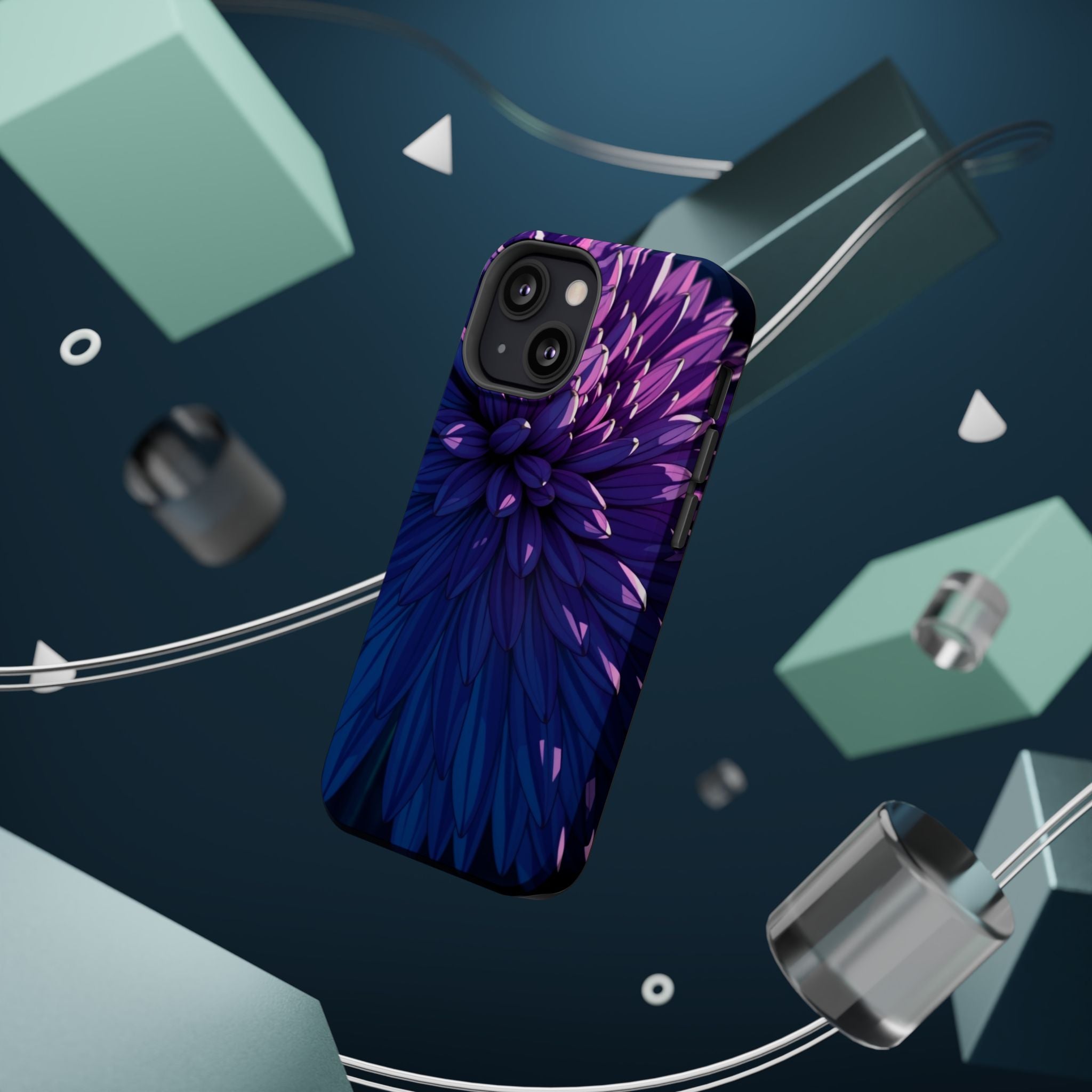 iPhone Indigo And Violet Chrysanthemum Classic Soft iPhone Finish · iPhone Case