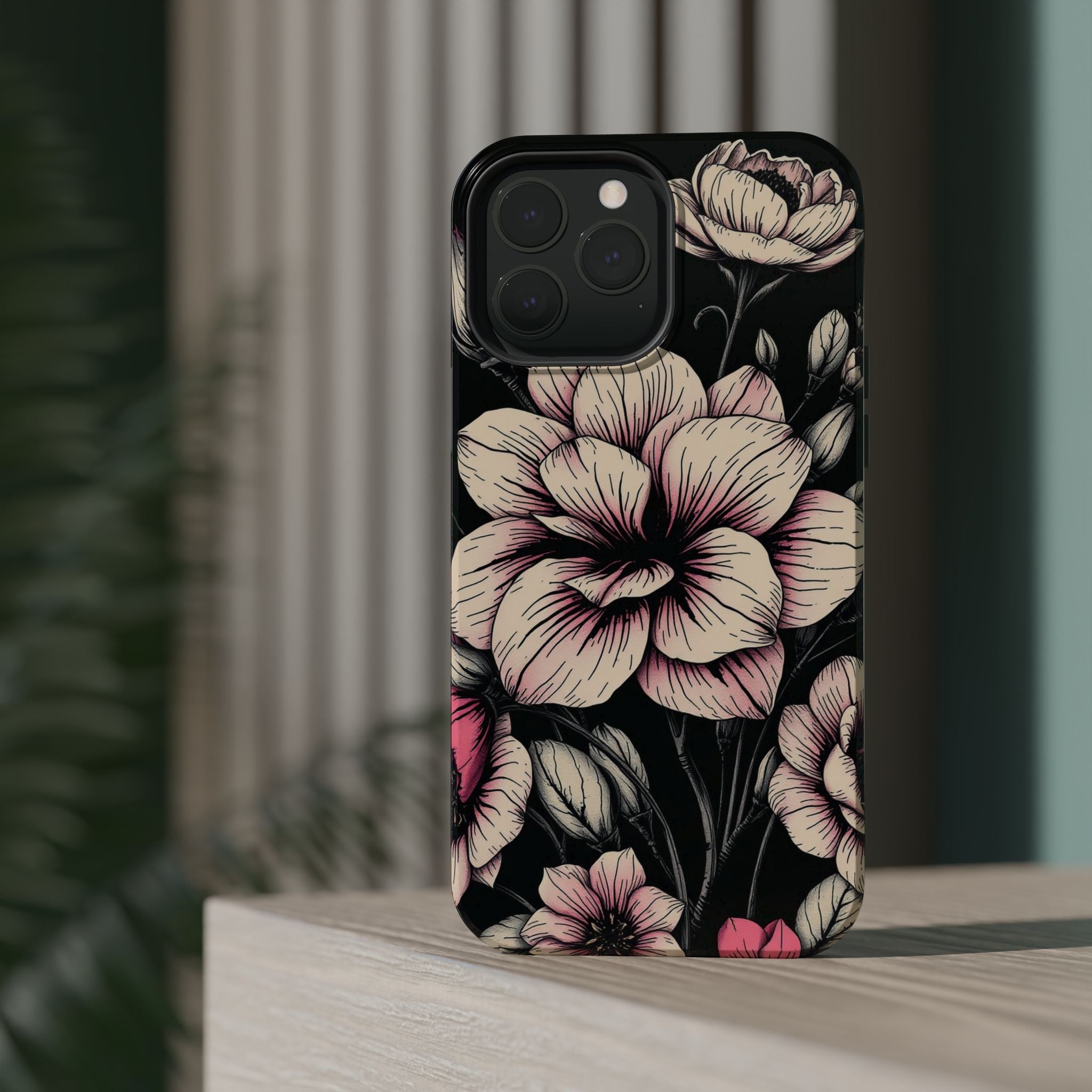 iPhone Floral Dark Academia Gothic Ink Slim Everyday Designer Case · iPhone Case