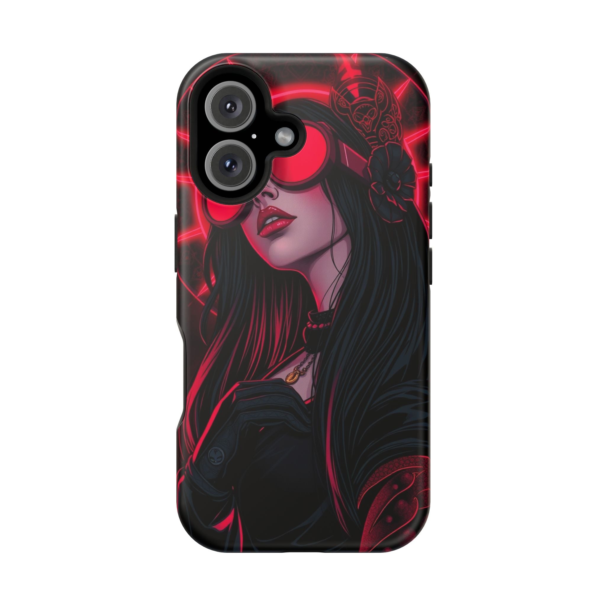 iPhone Black And Crimson Art Nouveau Female Slim Everyday Designer Case · iPhone