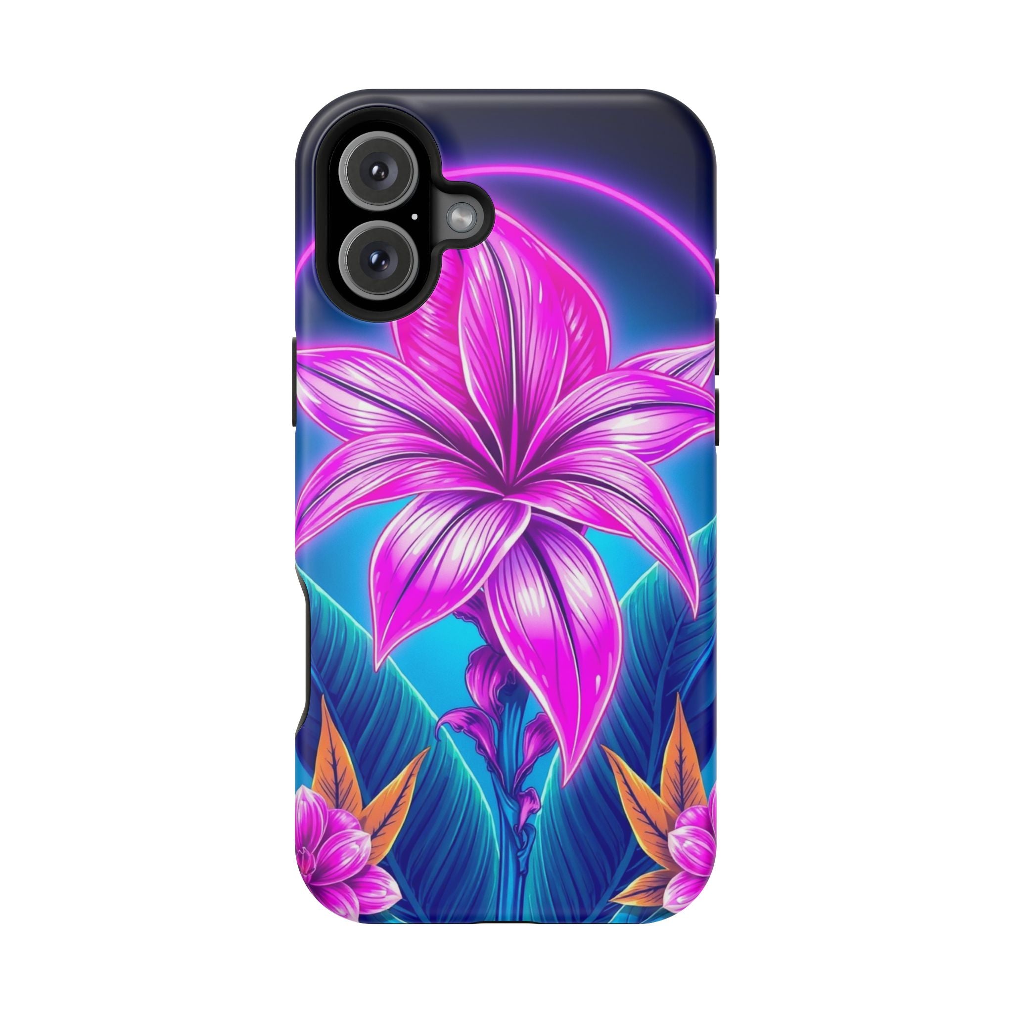 iPhone Tropical Bloom Neon Cyberpunk Slim Everyday Designer Case · iPhone Case
