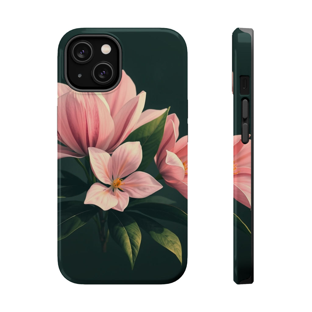 iPhone Mint And Blush Bloom Leaf Bold Modern Everyday Snap Case · iPhone Case