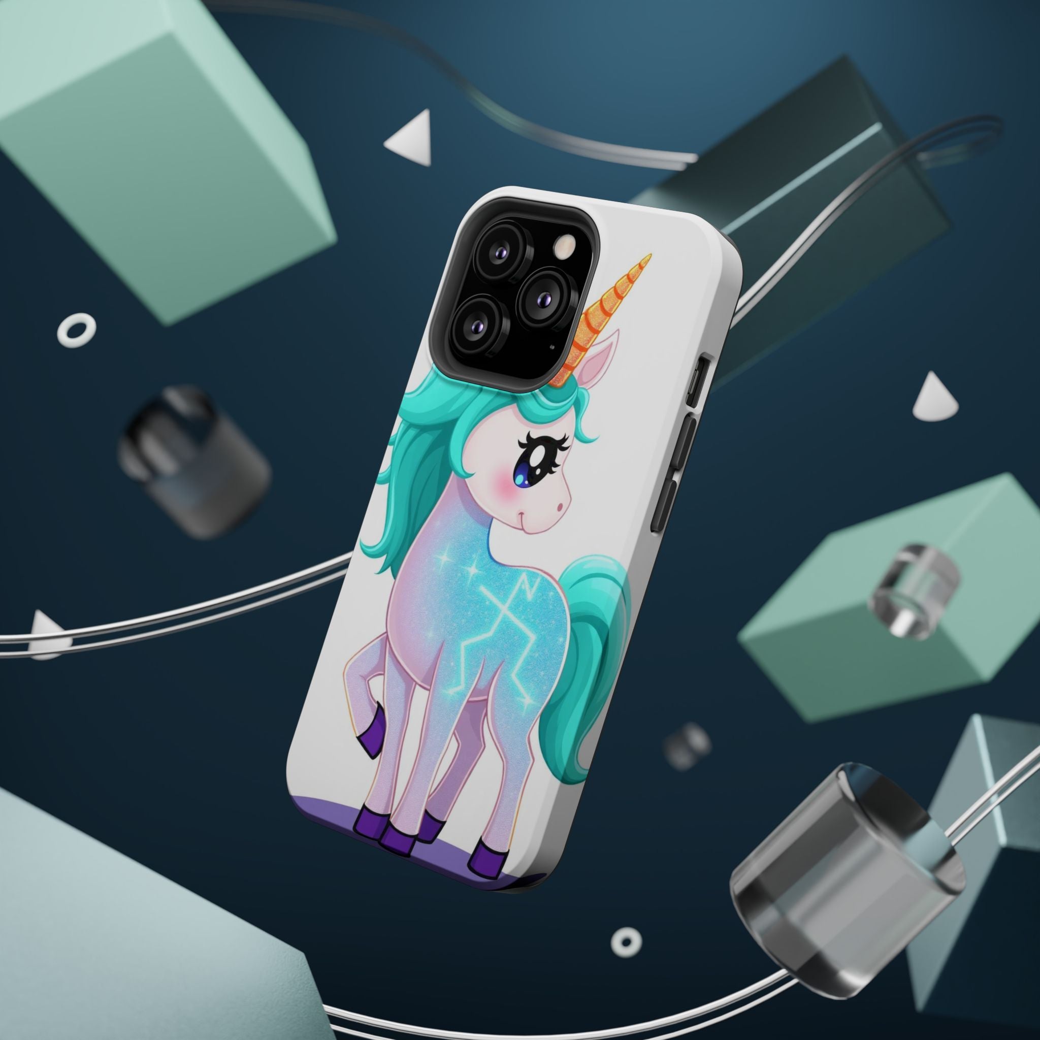 iPhone Turquoise Sparkle Unicorn Kids Fun iPhone Phone Case Gift · iPhone Case