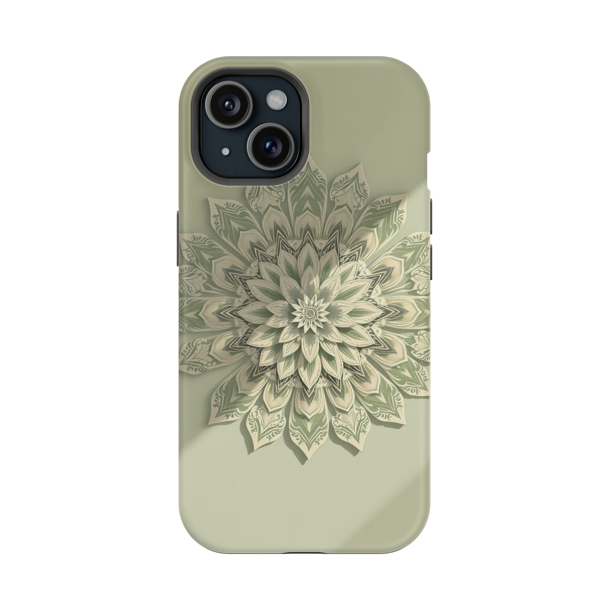 iPhone Sage And Ivory Floral Mandala Slim Everyday Designer Case · iPhone Case