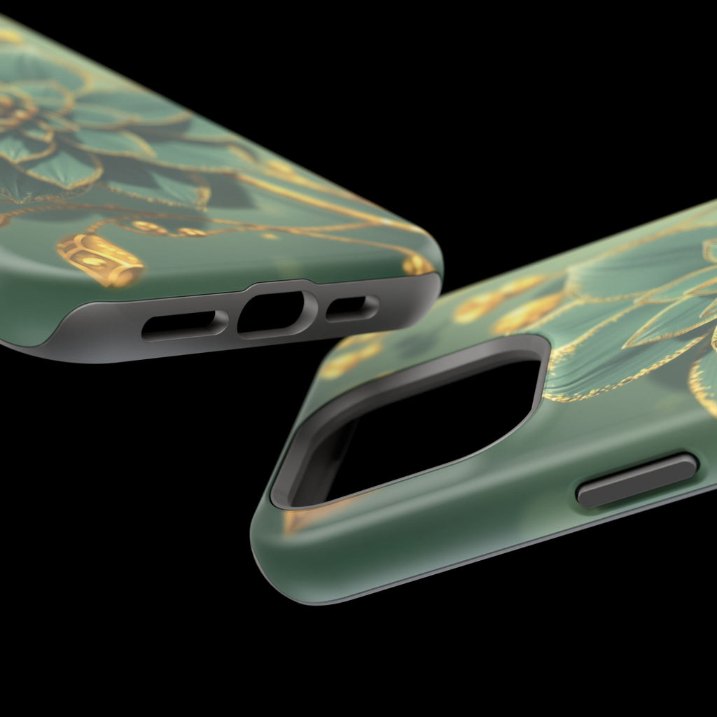 iPhone Floral Gold Foil Pixel Art -Bit Slim Everyday Designer Case · iPhone Case