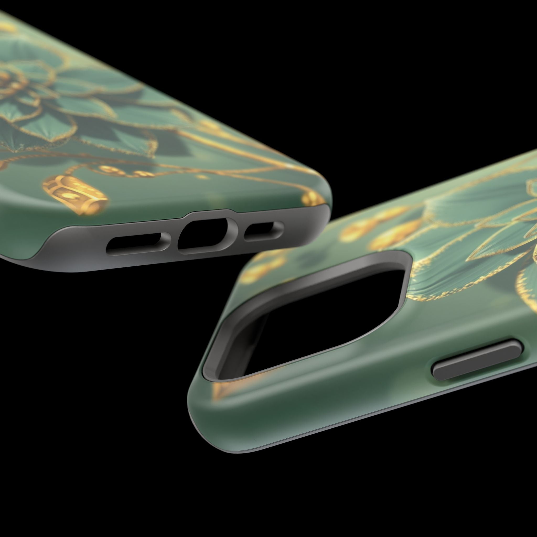 iPhone Floral Gold Foil Pixel Art -Bit Slim Everyday Designer Case · iPhone Case