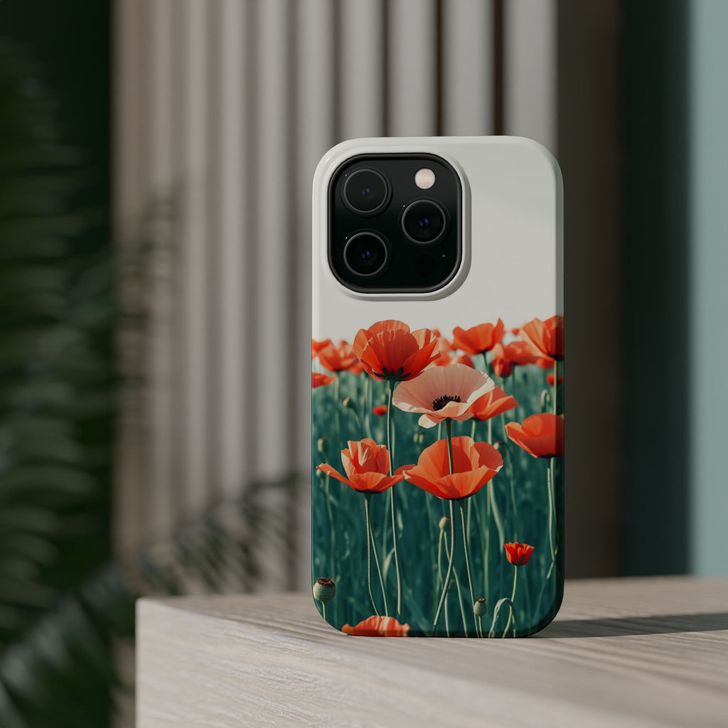 iPhone Mint And Blush Poppy Field 10 Slim Everyday Designer Case · iPhone Case