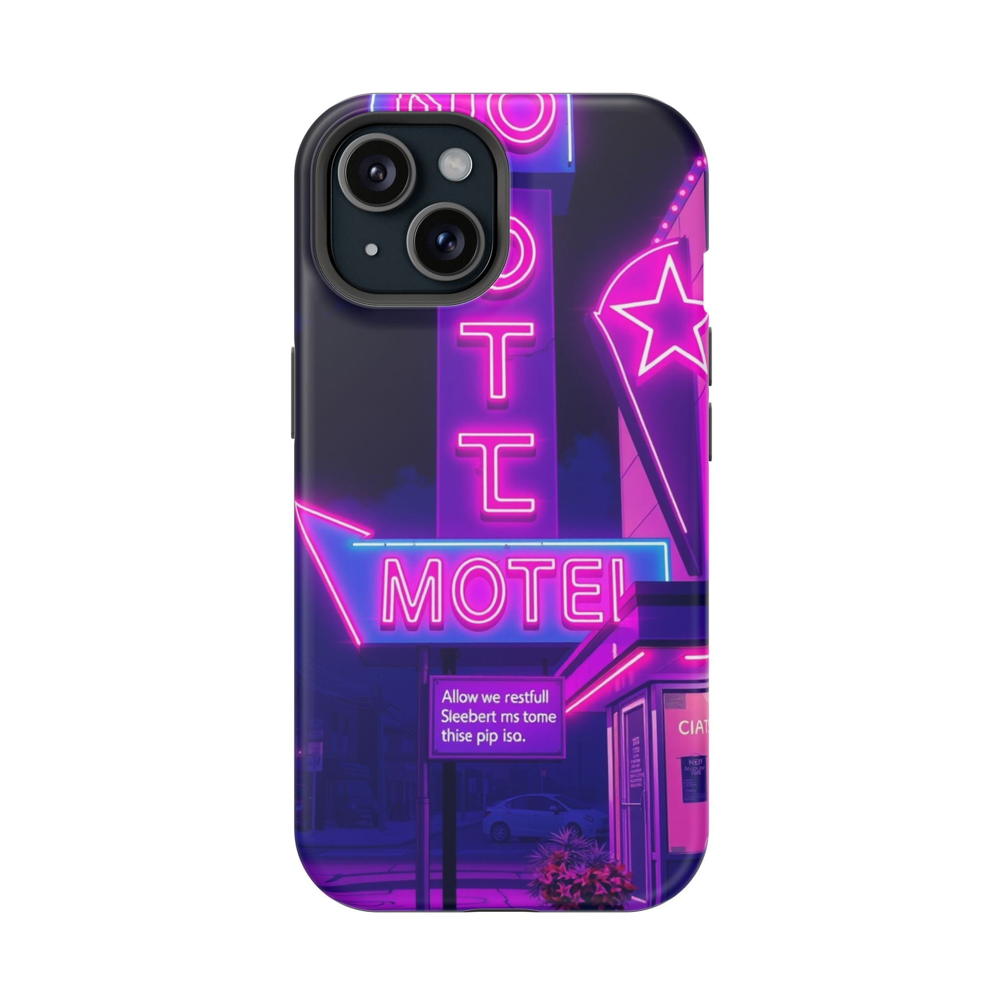 iPhone Neon Sign Motel Enchanted Art Slim Everyday Designer Case · iPhone Case
