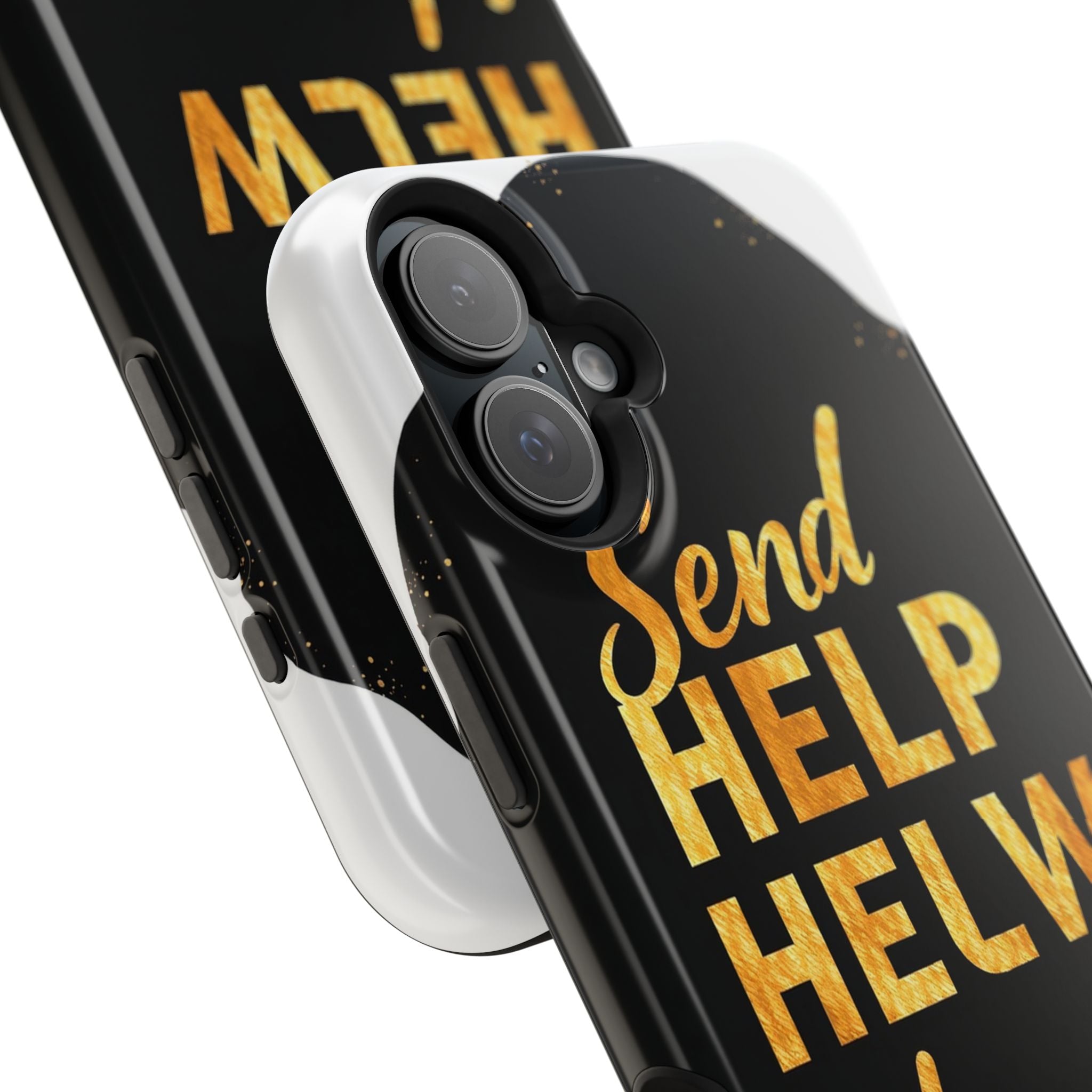 iPhone Send Help Now Enchanted Art Bold Modern Everyday Snap Case · iPhone Case