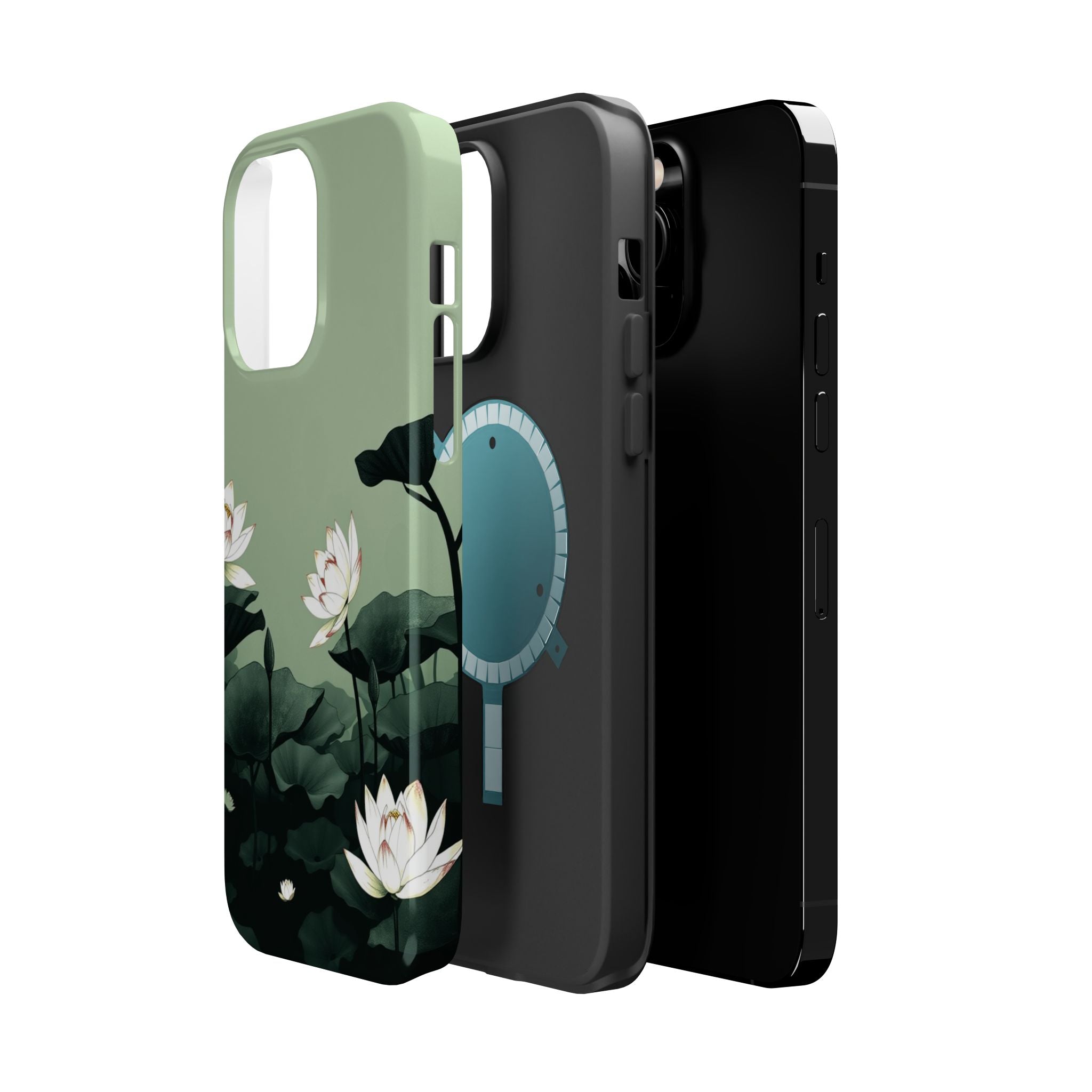 iPhone Sage And Ivory Lotus Pond Bold Modern Everyday Snap Case · iPhone Case