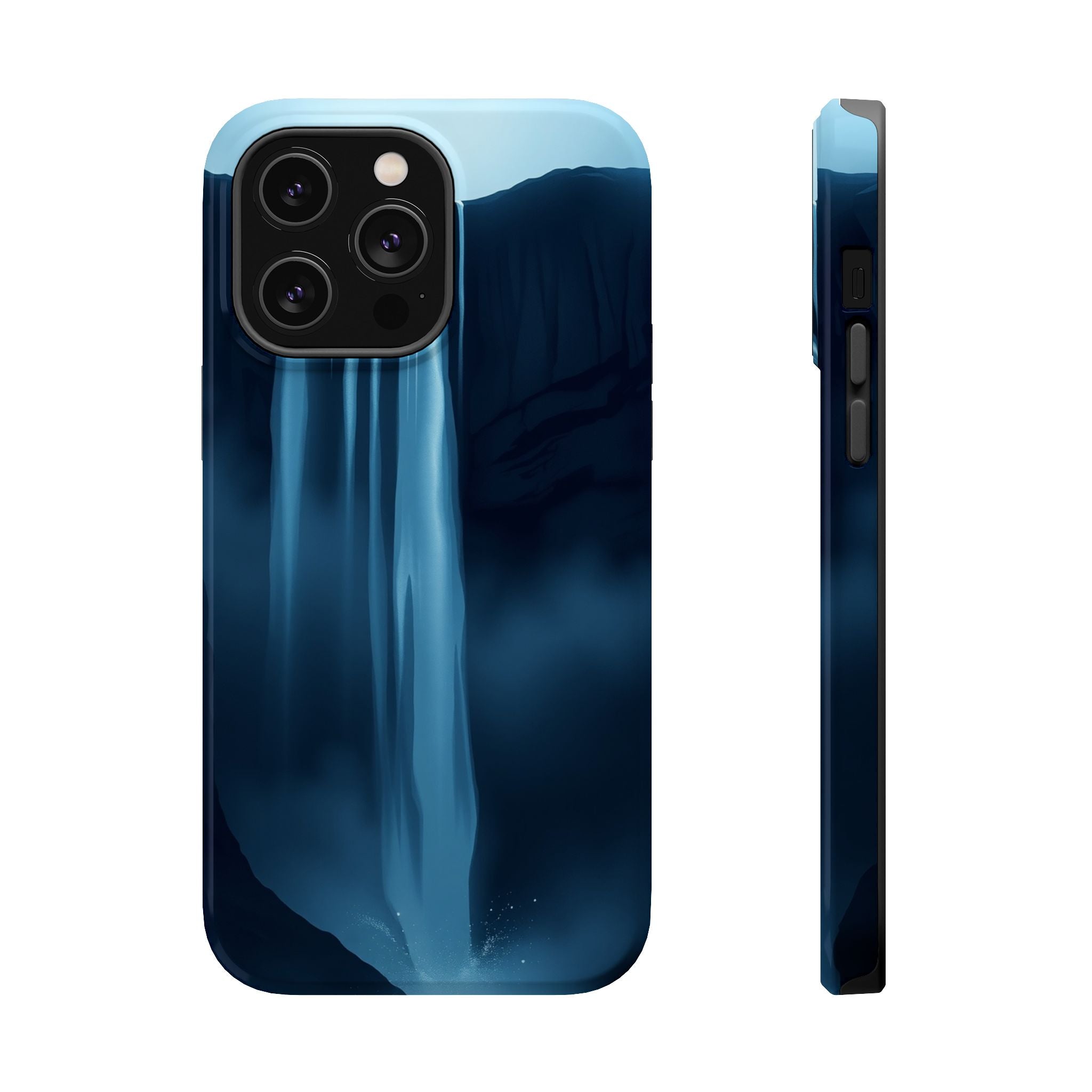 iPhone Midnight Blue And Silver Waterfall Mist Soft iPhone Finish · iPhone Case