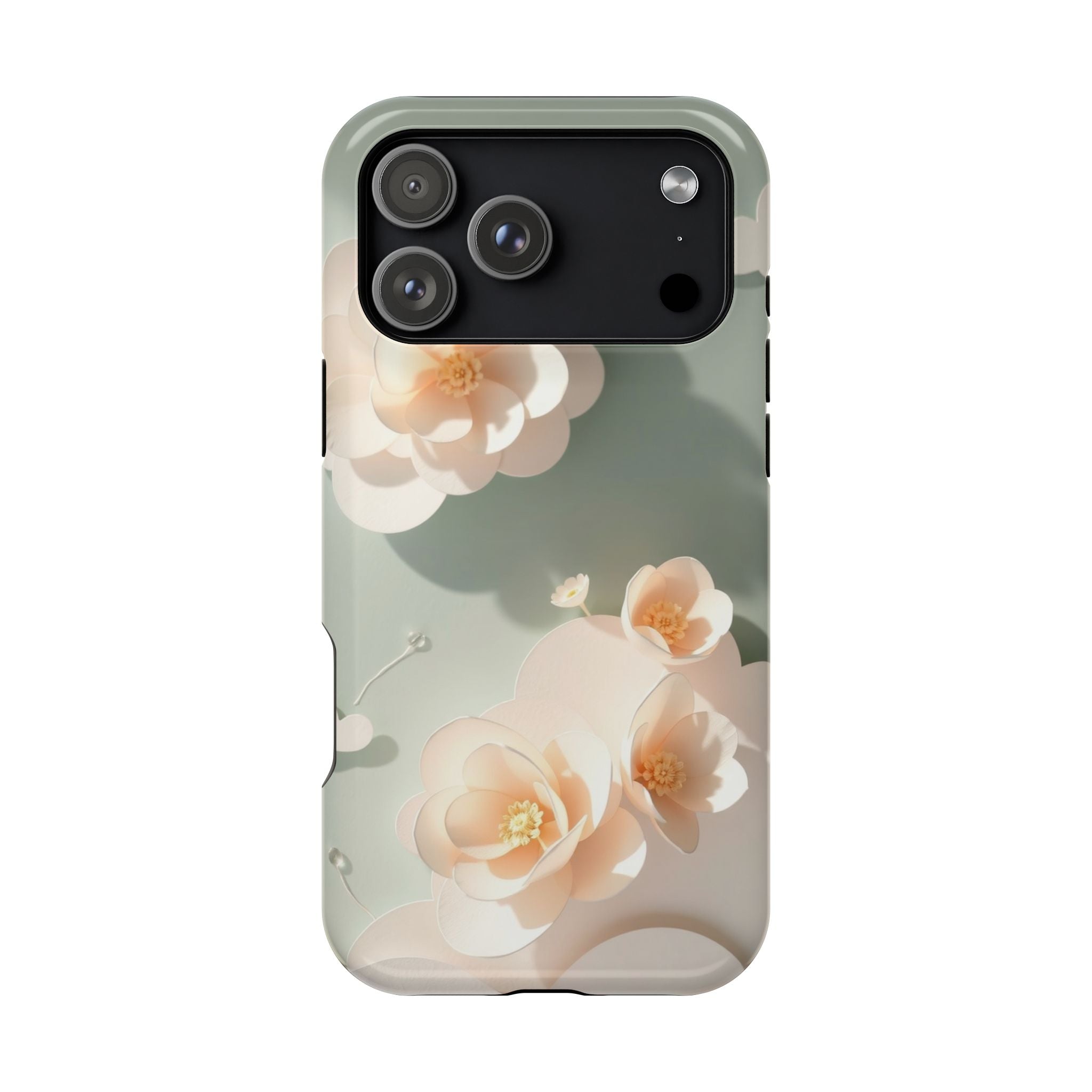 iPhone Sage And Ivory Pastel Floral Cloud Slim iPhone Everyday Designer · iPhone