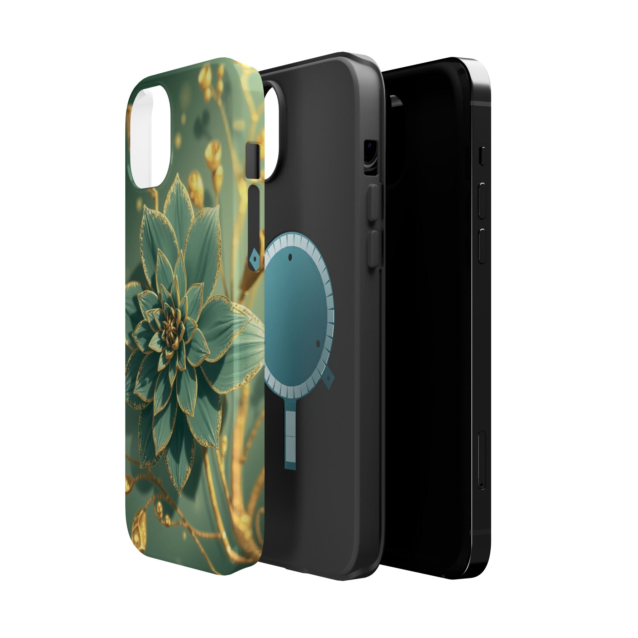 iPhone Floral Gold Foil Pixel Art -Bit Slim Everyday Designer Case · iPhone Case
