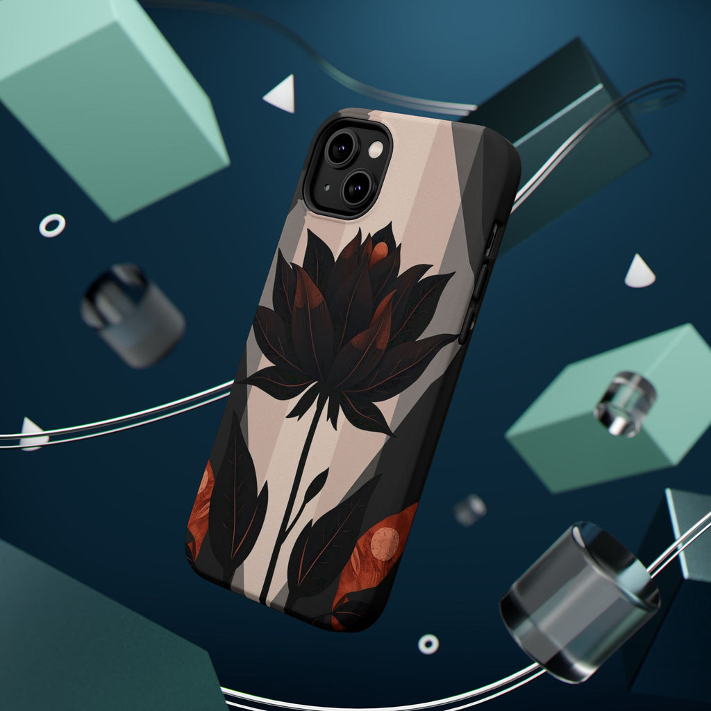 iPhone Charcoal And Copper Floral Silhouette Slim iPhone Everyday · iPhone Case