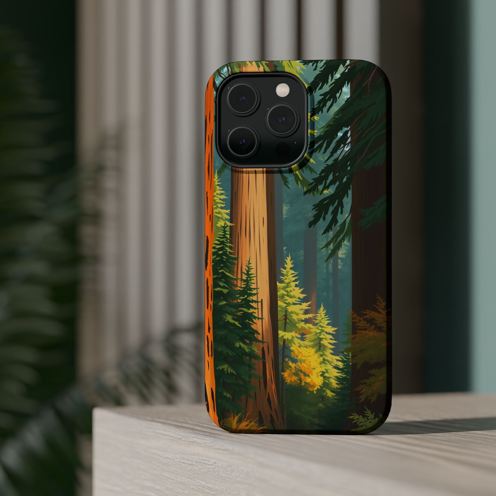iPhone Redwood Forest Oil Painting Impressionist Clean iPhone Minimal · iPhone C