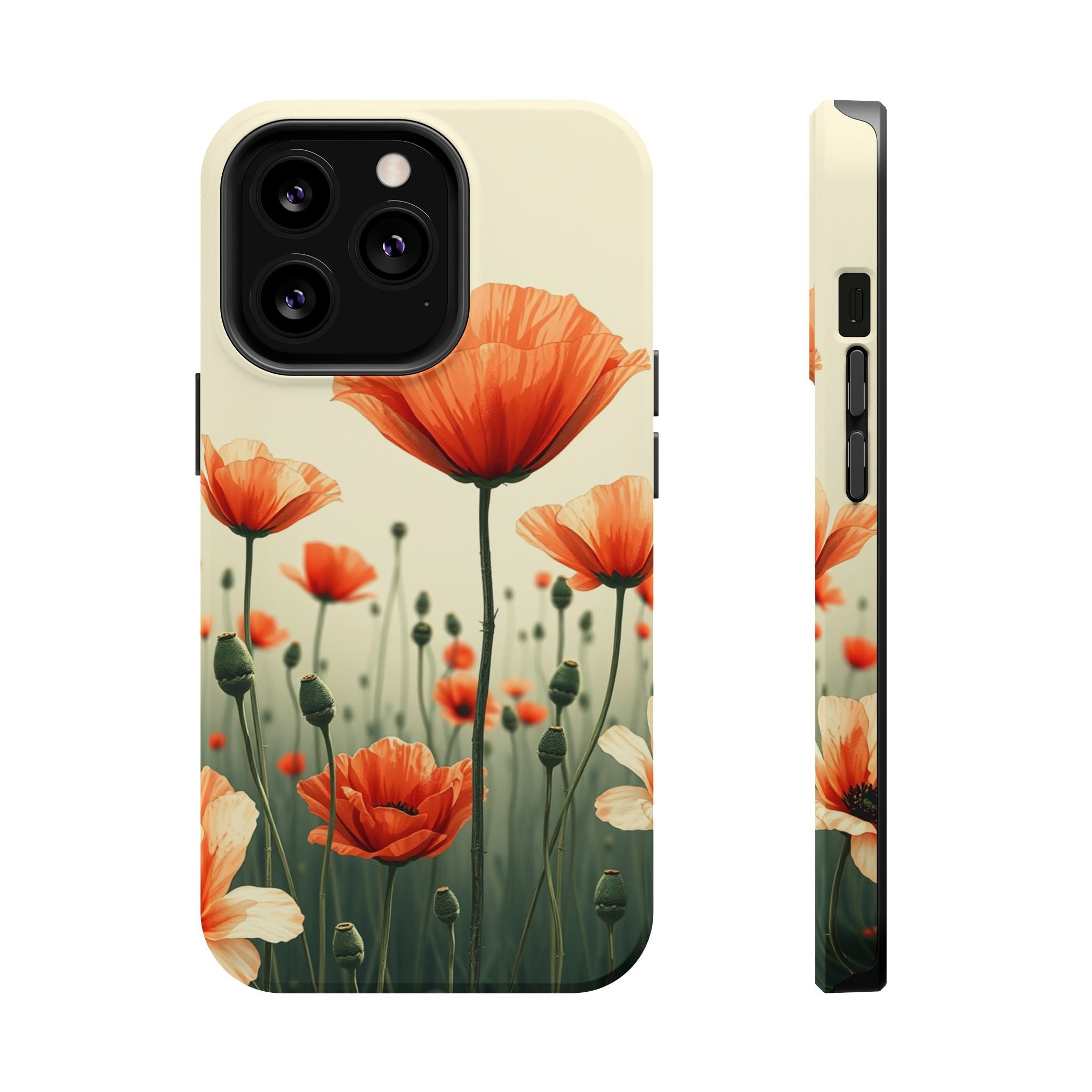 iPhone Sage And Ivory Poppy Field Bold Modern Everyday Snap Case · iPhone Case