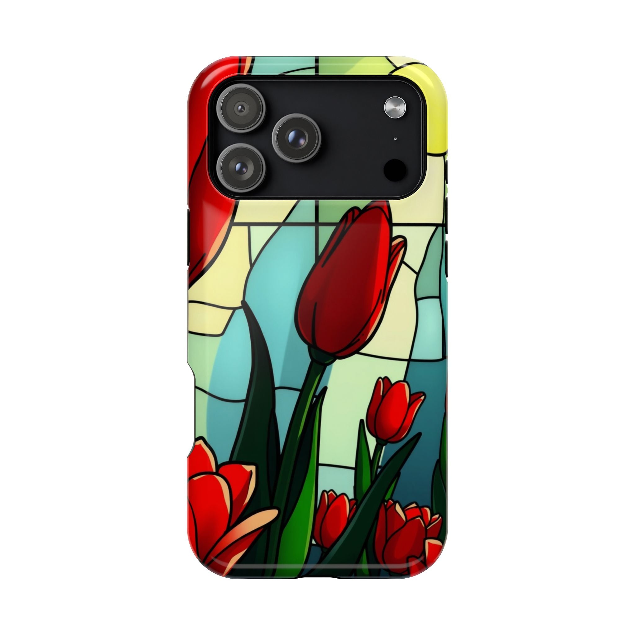 iPhone Tulip Row Stained Glass Slim Everyday Designer Case · iPhone Case
