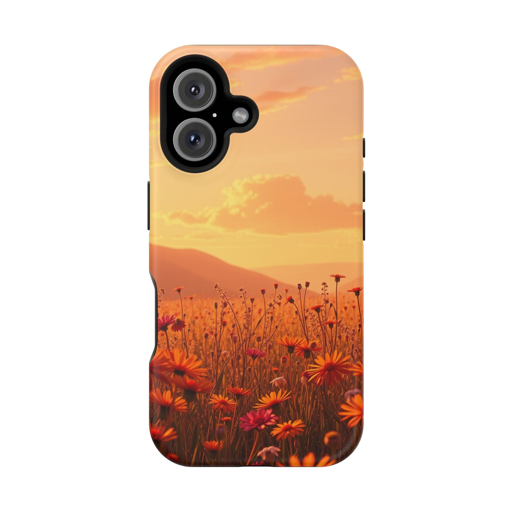 iPhone Sunset Amber And Peach Wildflower Field Soft iPhone Finish · iPhone Case