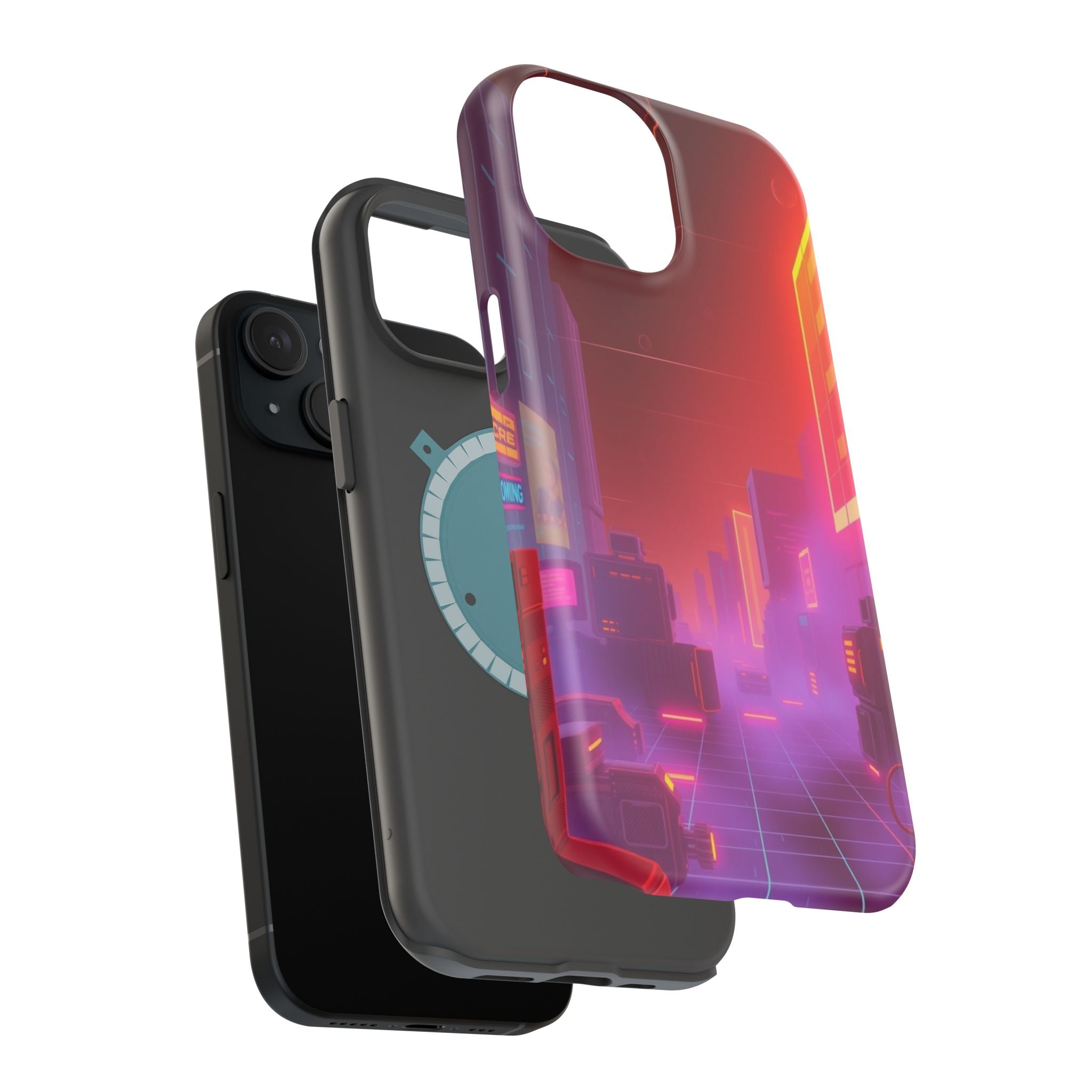 iPhone Dreamy 80s Grid Synthwave Design Slim Everyday Designer Case · iPhone Cas