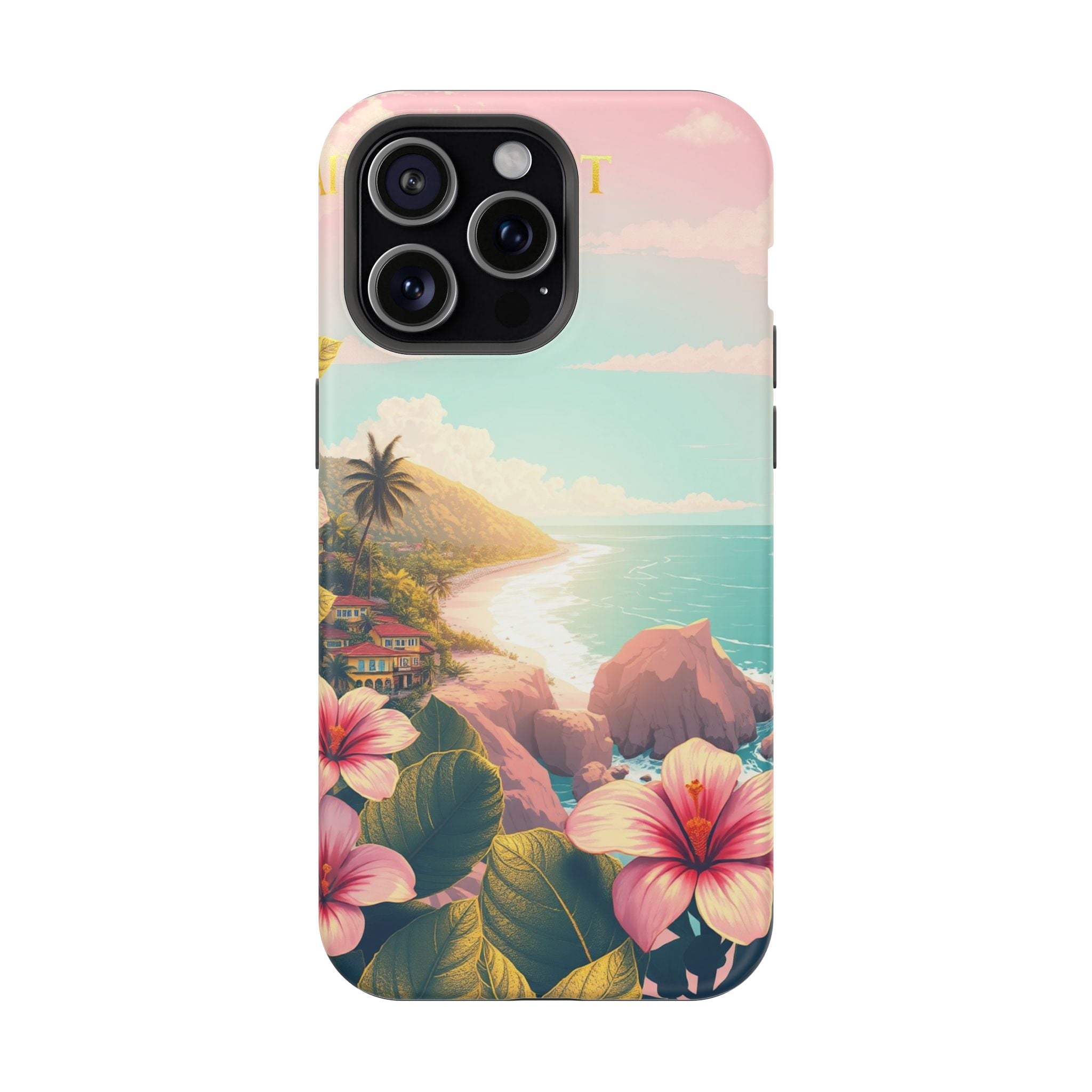 iPhone Mint And Blush Hibiscus Coast Slim Everyday iPhone 14 Designer · iPhone C