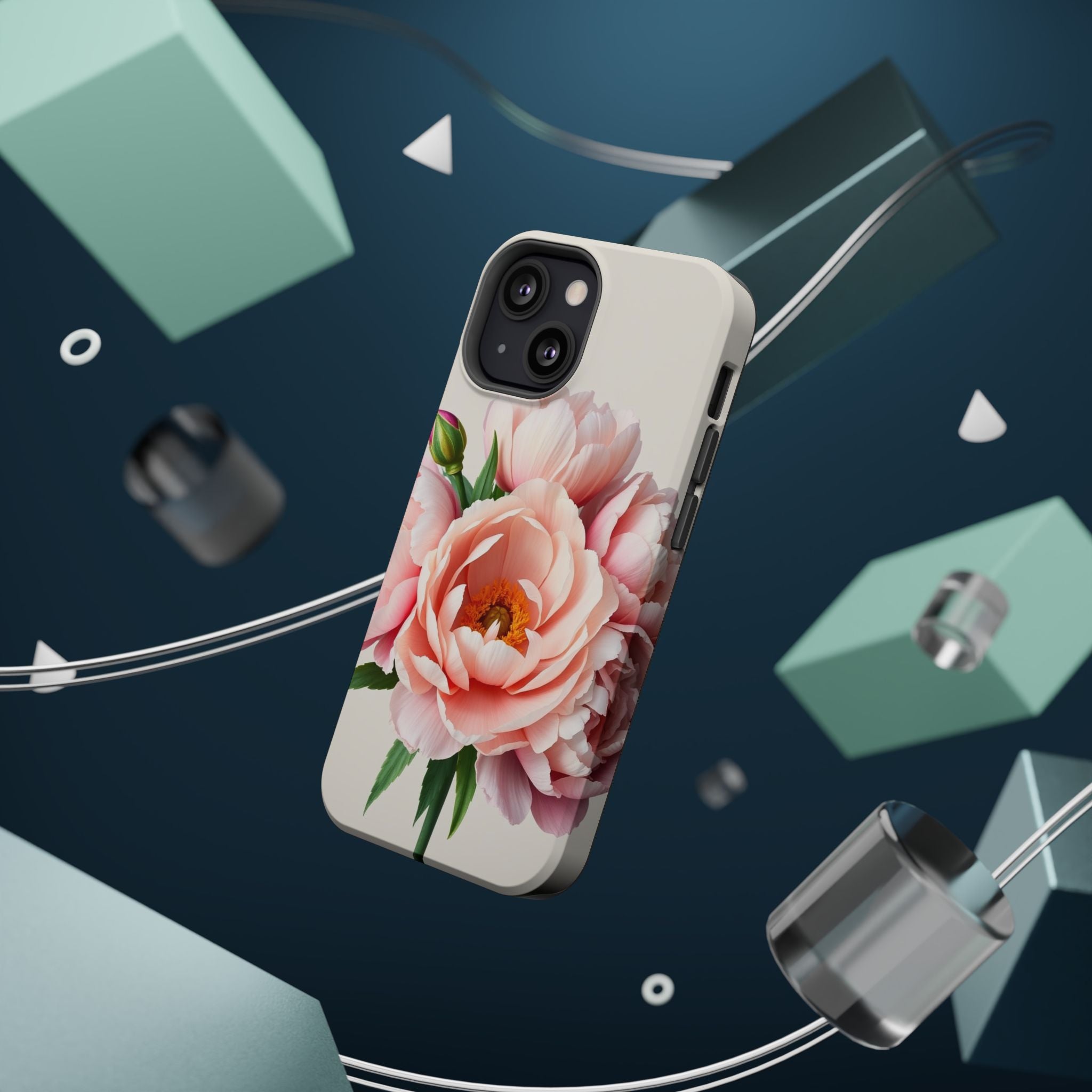 iPhone Serene Peony Bouquet Design Bold Modern Everyday Snap Case · iPhone Case