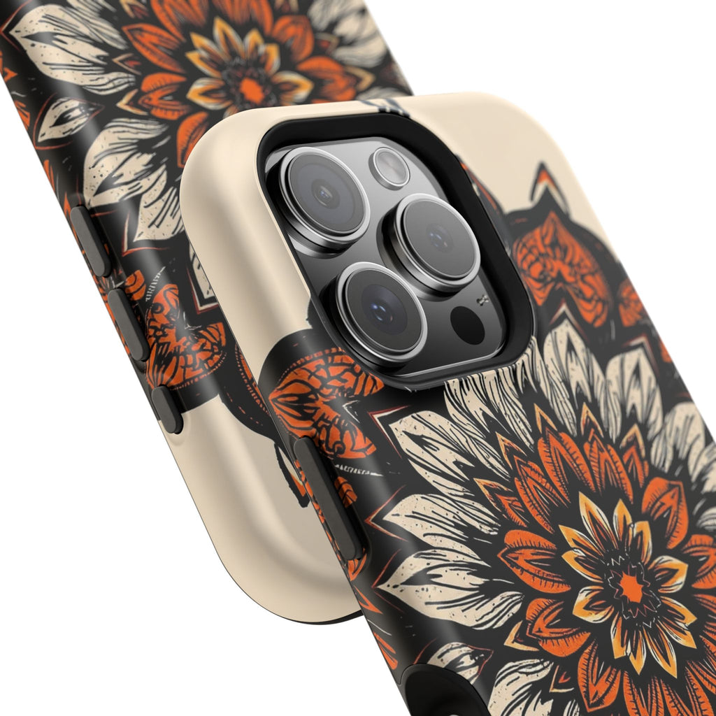 iPhone Burnt Orange And Sand Floral Mandala Slim Snap Cas Carry Case · iPhone Ca
