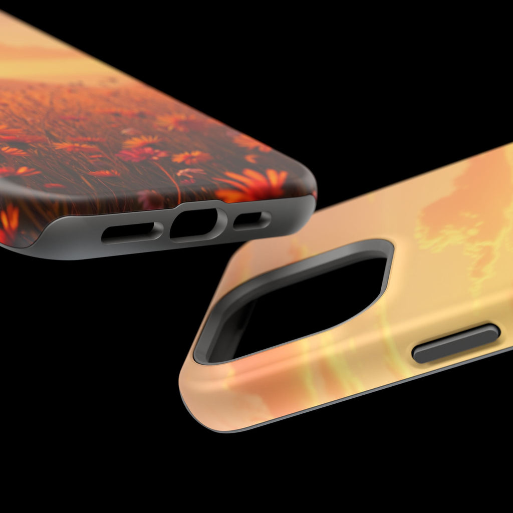 iPhone Sunset Amber And Peach Wildflower Field Soft iPhone Finish · iPhone Case