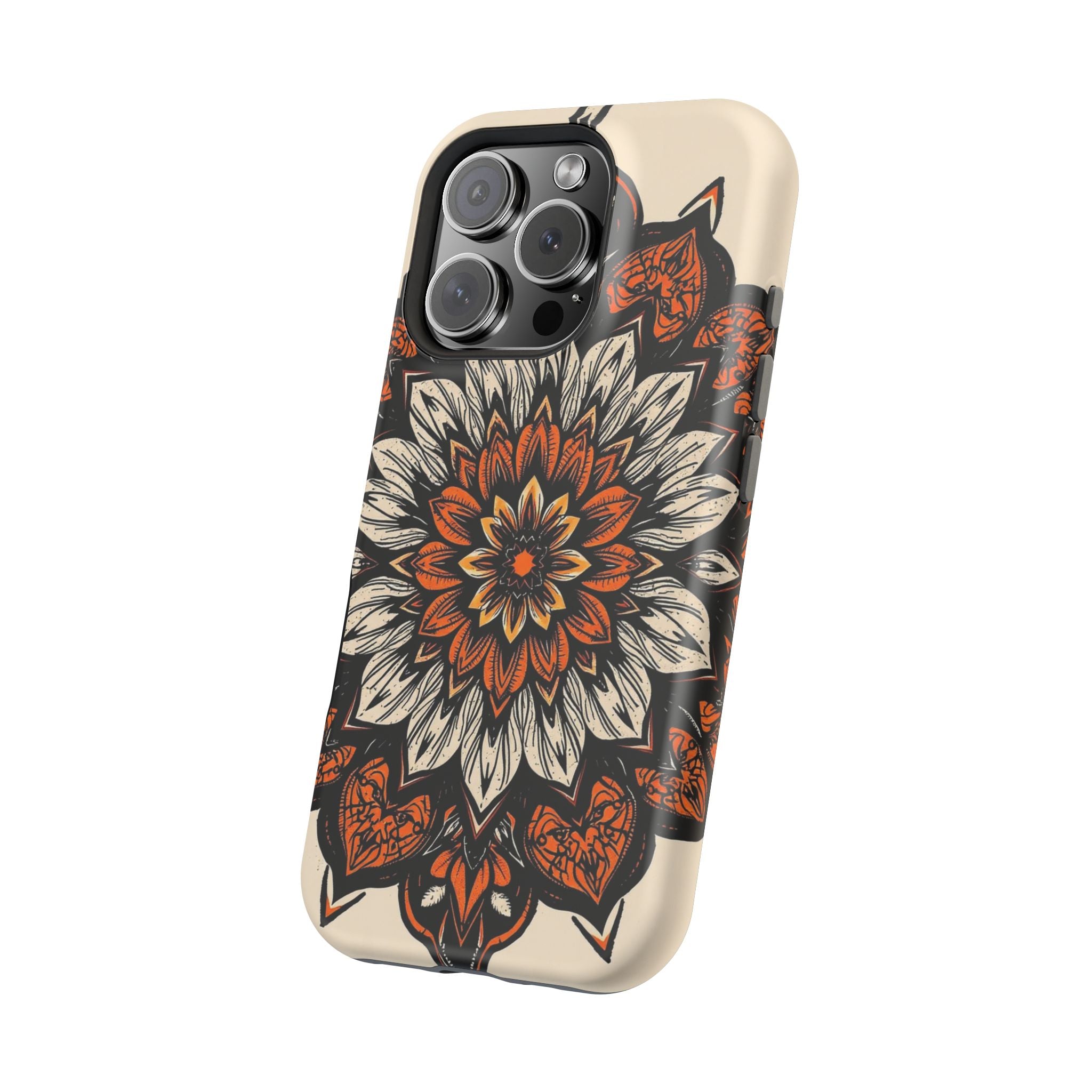 iPhone Burnt Orange And Sand Floral Mandala Slim Snap Cas Carry Case · iPhone Ca