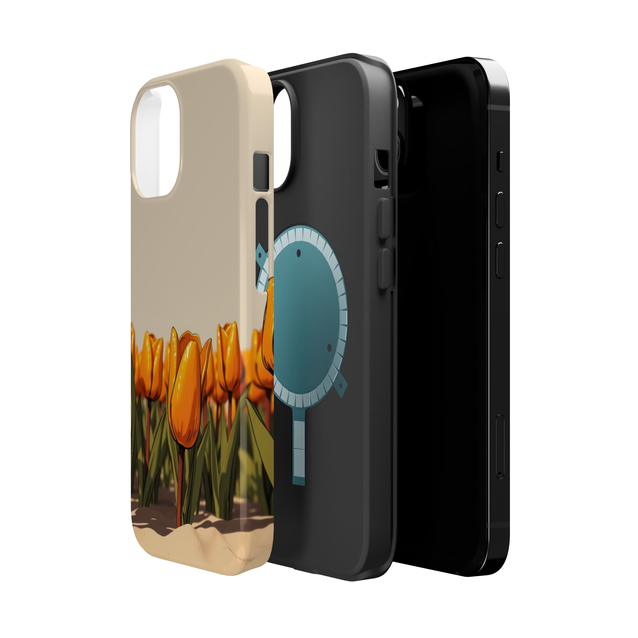 iPhone Burnt Orange And Sand Tulip Row Slim Everyday Designer Case · iPhone Case