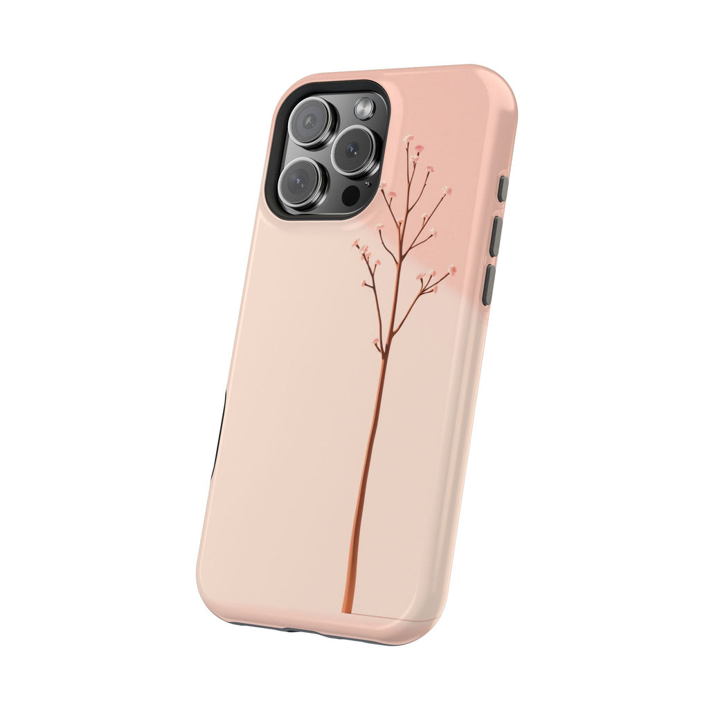 iPhone Rose Pink And Cream Minimalist Stem Slim iPhone Everyday · iPhone Case