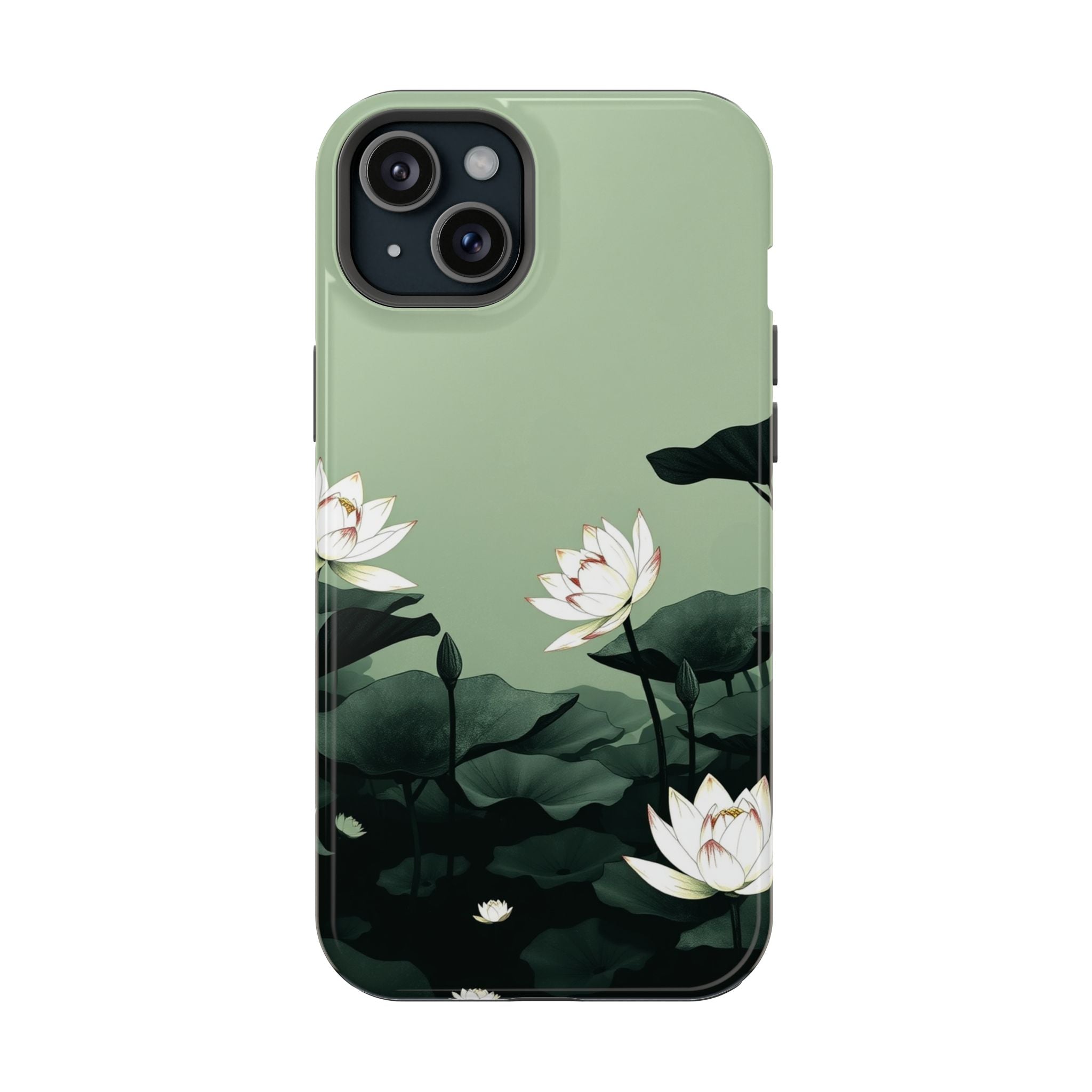 iPhone Sage And Ivory Lotus Pond Bold Modern Everyday Snap Case · iPhone Case