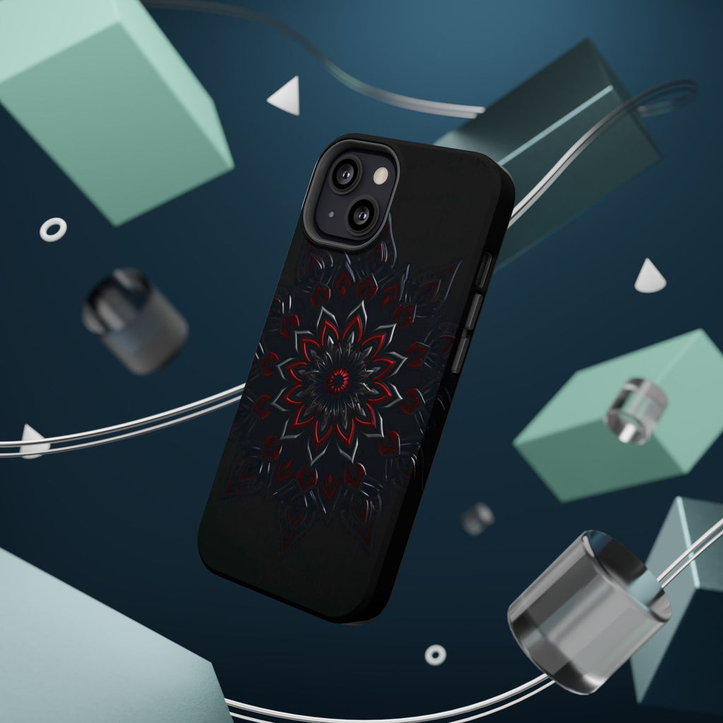 iPhone Black And Crimson Floral Mandala Slim Everyday iPhone Designer · iPhone C
