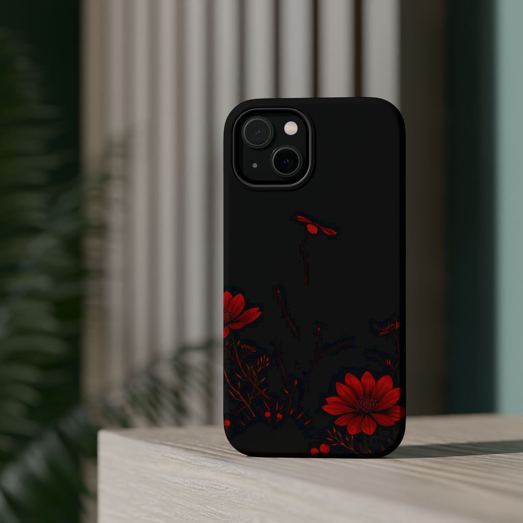 iPhone Black And Crimson Desert Flower Slim Everyday Designer Case · iPhone Case