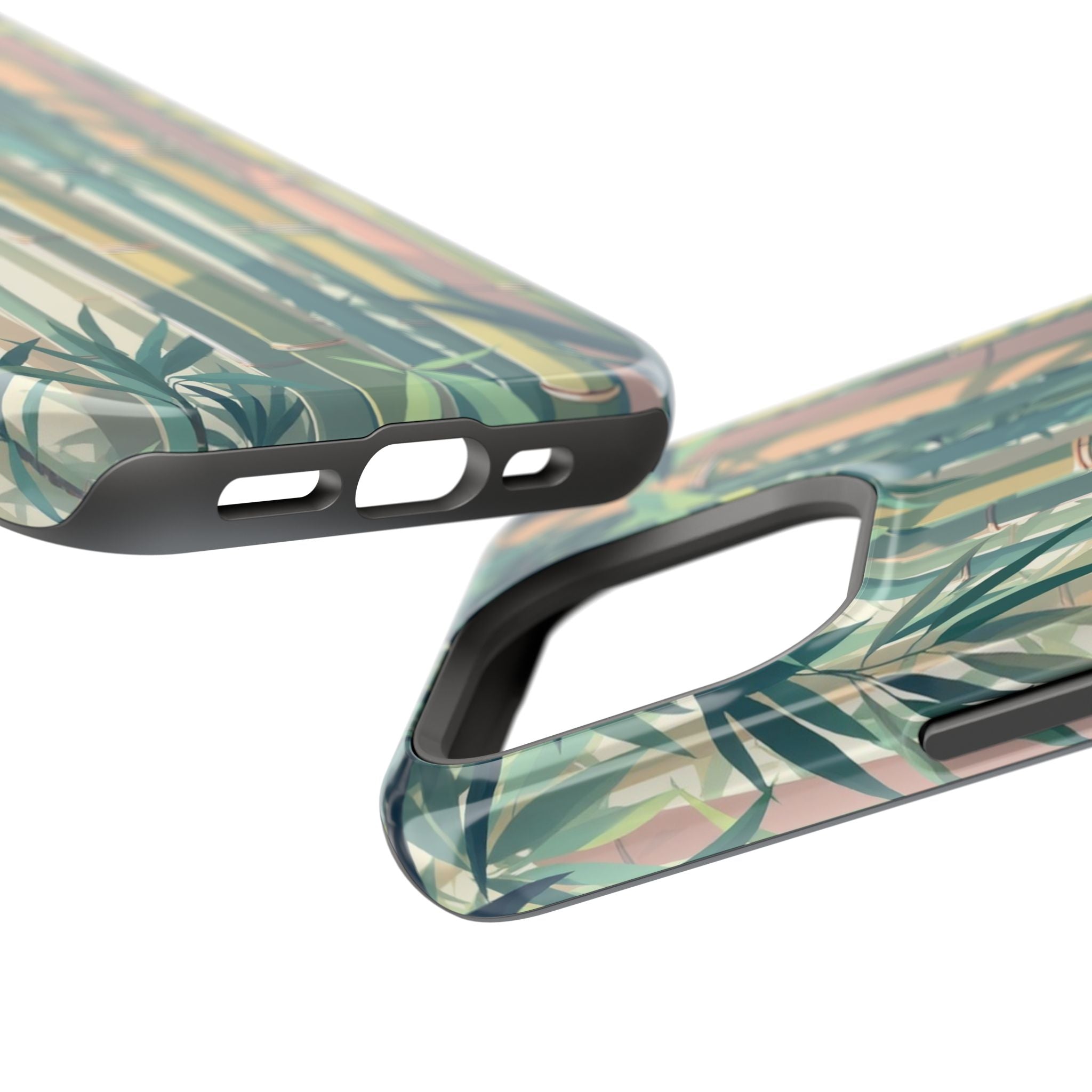 iPhone Mint And Blush Bamboo Grove Bold Modern Everyday Snap Case · iPhone Case