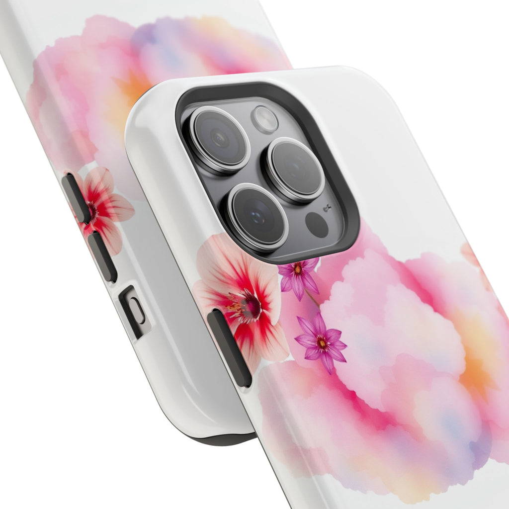 iPhone Pastel Floral Cloud Vibrant Watercolor Carry Case Slim Snap Case · iPhone