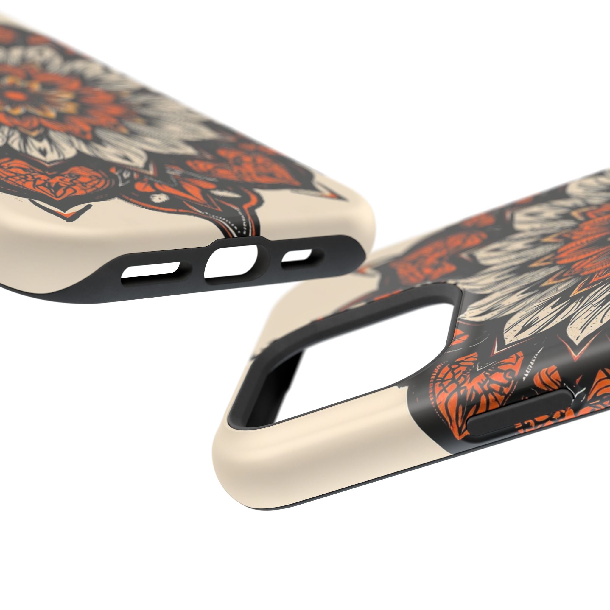 iPhone Burnt Orange And Sand Floral Mandala Slim Snap Cas Carry Case · iPhone Ca